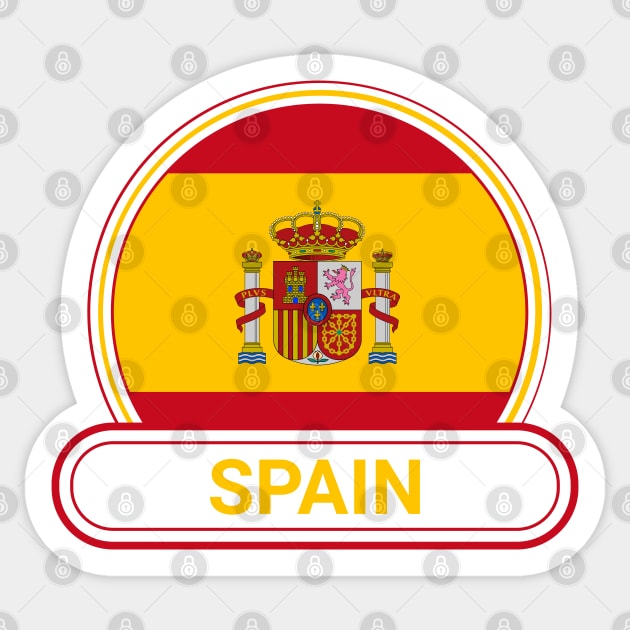 Spain Country Badge - Spain Flag Sticker by Yesteeyear